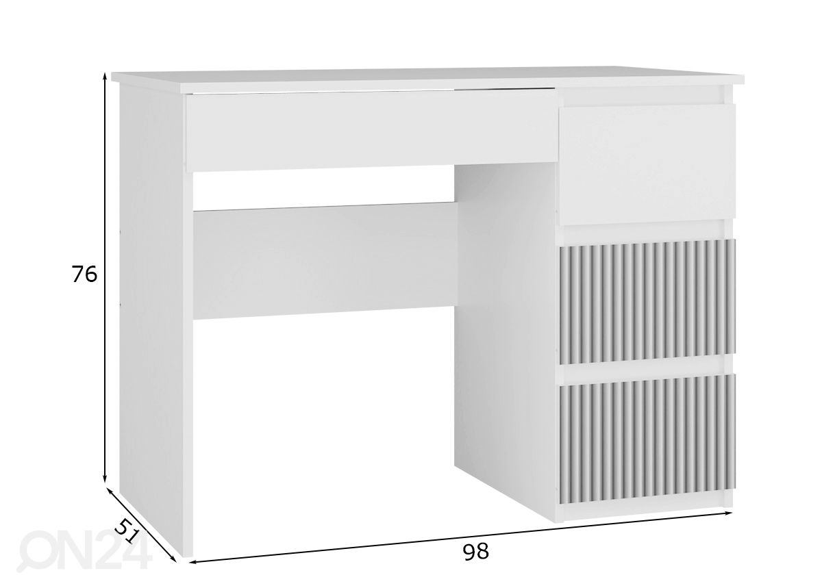 Työpöytä Arti 98 cm kuvasuurennos mitat