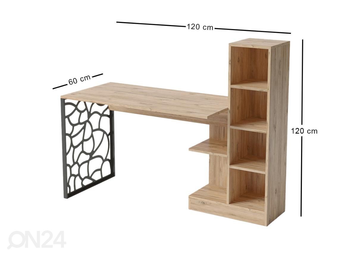 Työpöytä Eskis 120 cm kuvasuurennos mitat