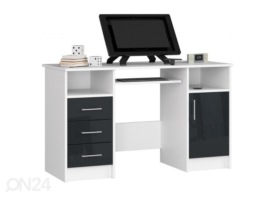 Työpöytä, valkoinen/ harmaa kuvasuurennos