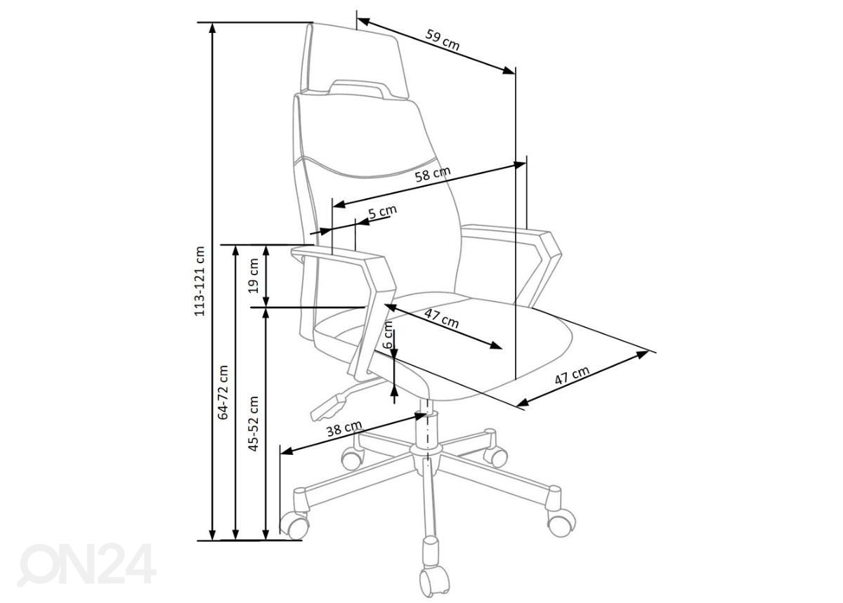 Työtuoli kuvasuurennos mitat