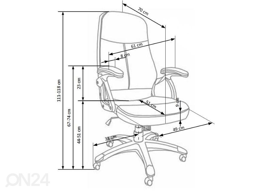 Työtuoli kuvasuurennos mitat