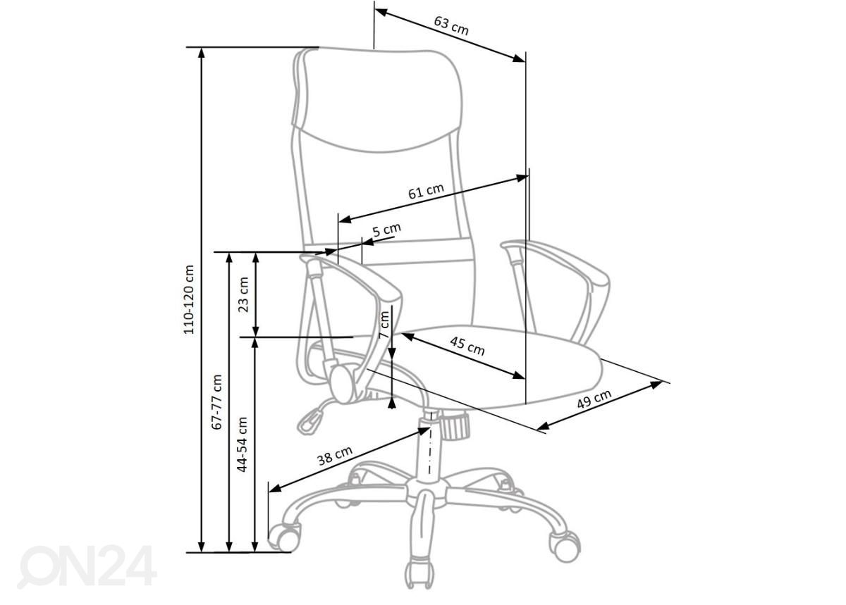 Työtuoli kuvasuurennos mitat
