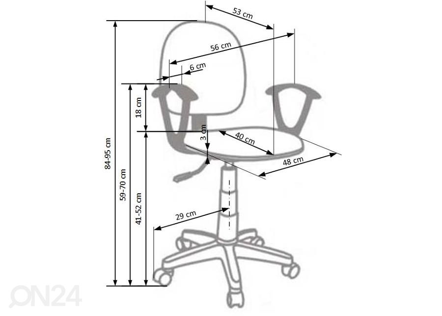 Työtuoli kuvasuurennos mitat