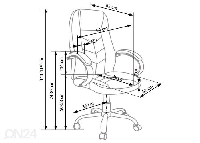 Työtuoli kuvasuurennos mitat