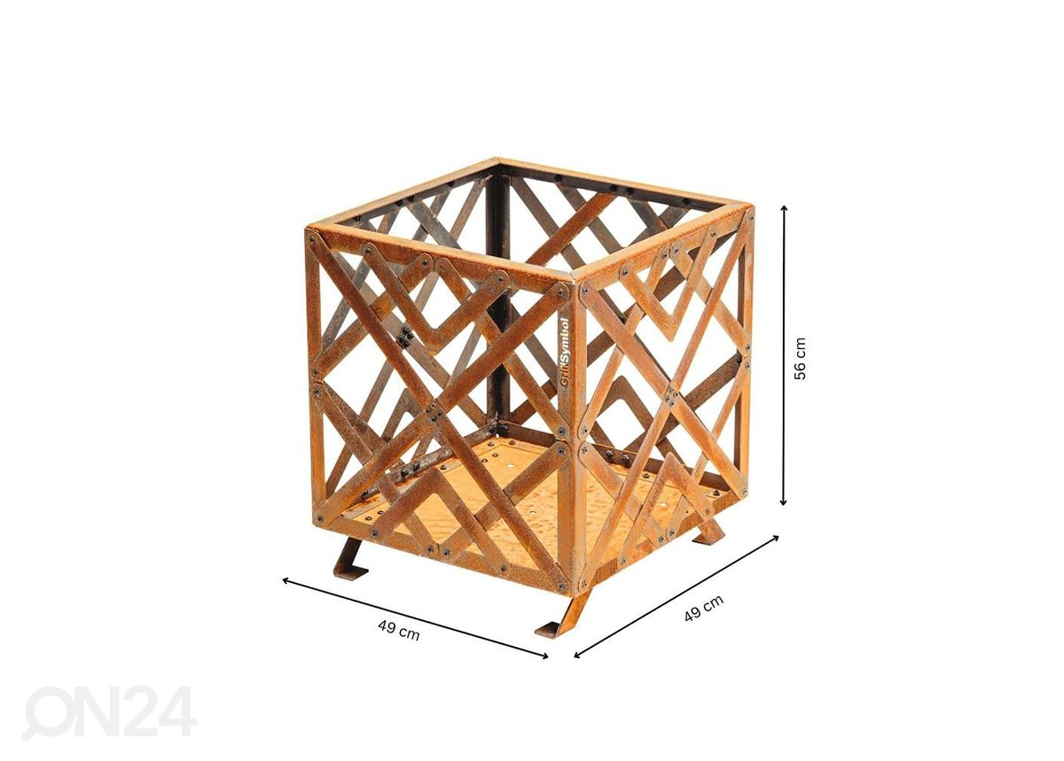 Ulkotulisija Cor-Ten GrillSymbol Sverre kuvasuurennos mitat