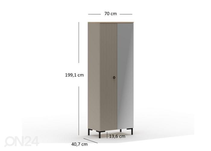 Vaatekaappi Dominica 70 cm kuvasuurennos mitat