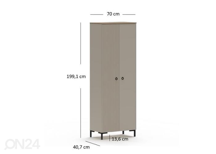 Vaatekaappi Dominica 70 cm kuvasuurennos mitat