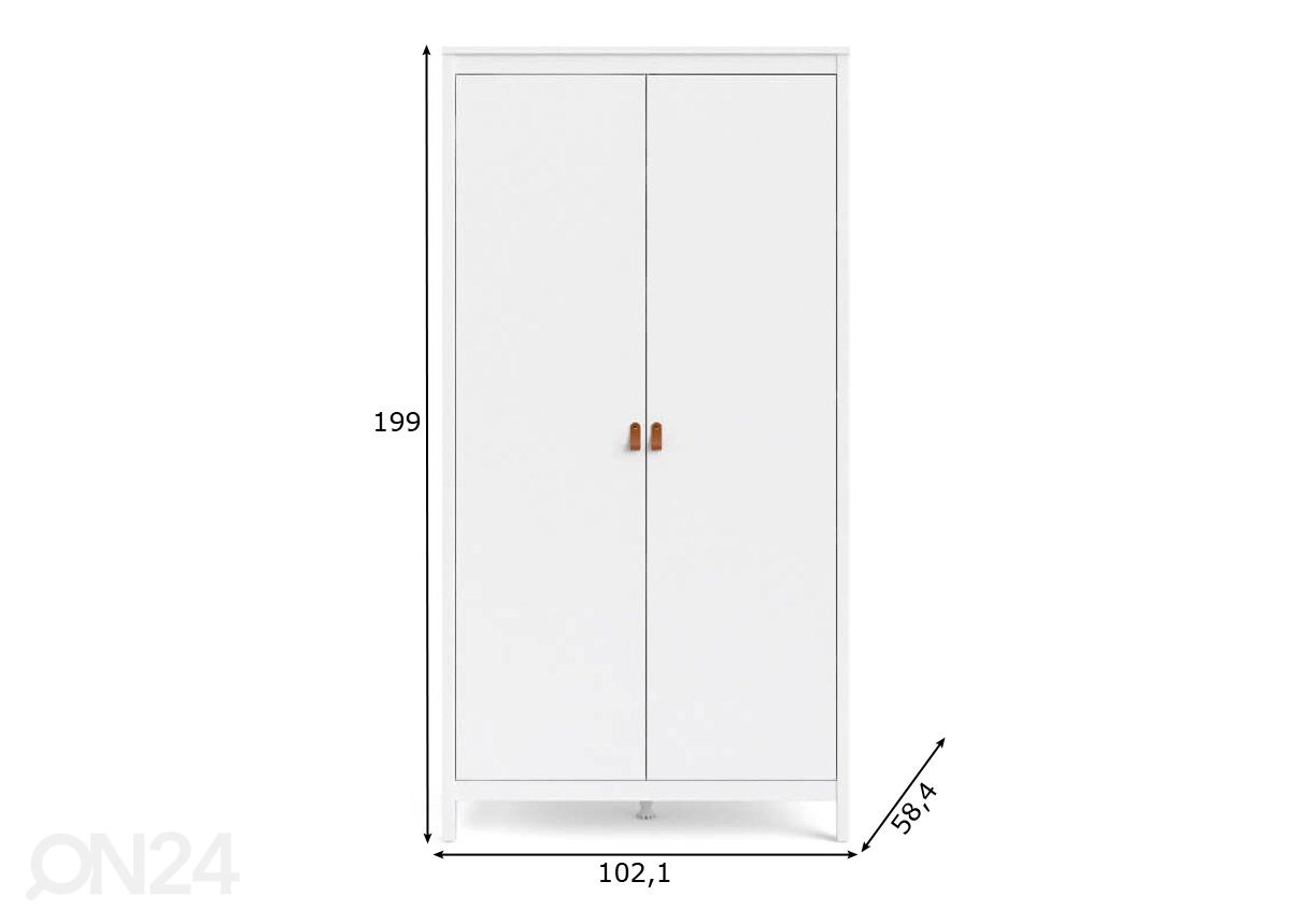 Vaatekaappi Madrid 102 cm kuvasuurennos mitat