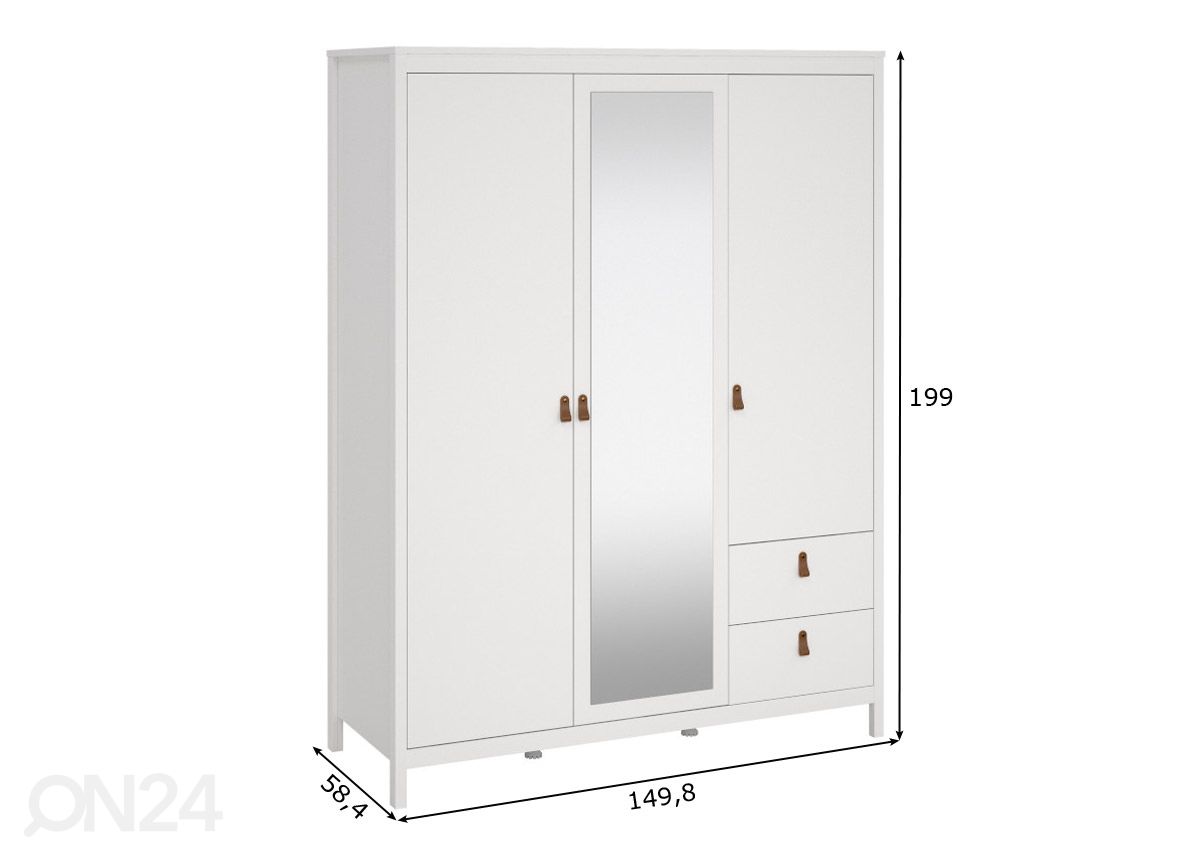 Vaatekaappi Madrid 150 cm kuvasuurennos mitat