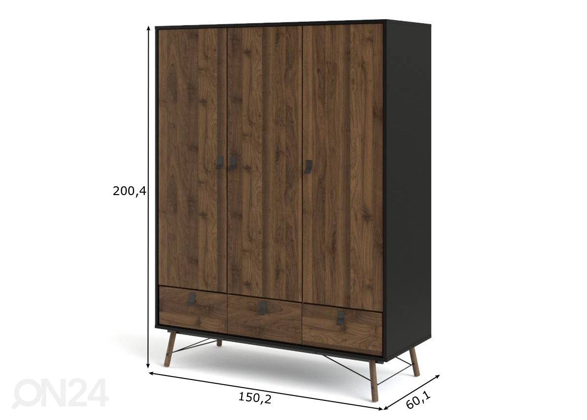 Vaatekaappi Ry 150 cm kuvasuurennos mitat