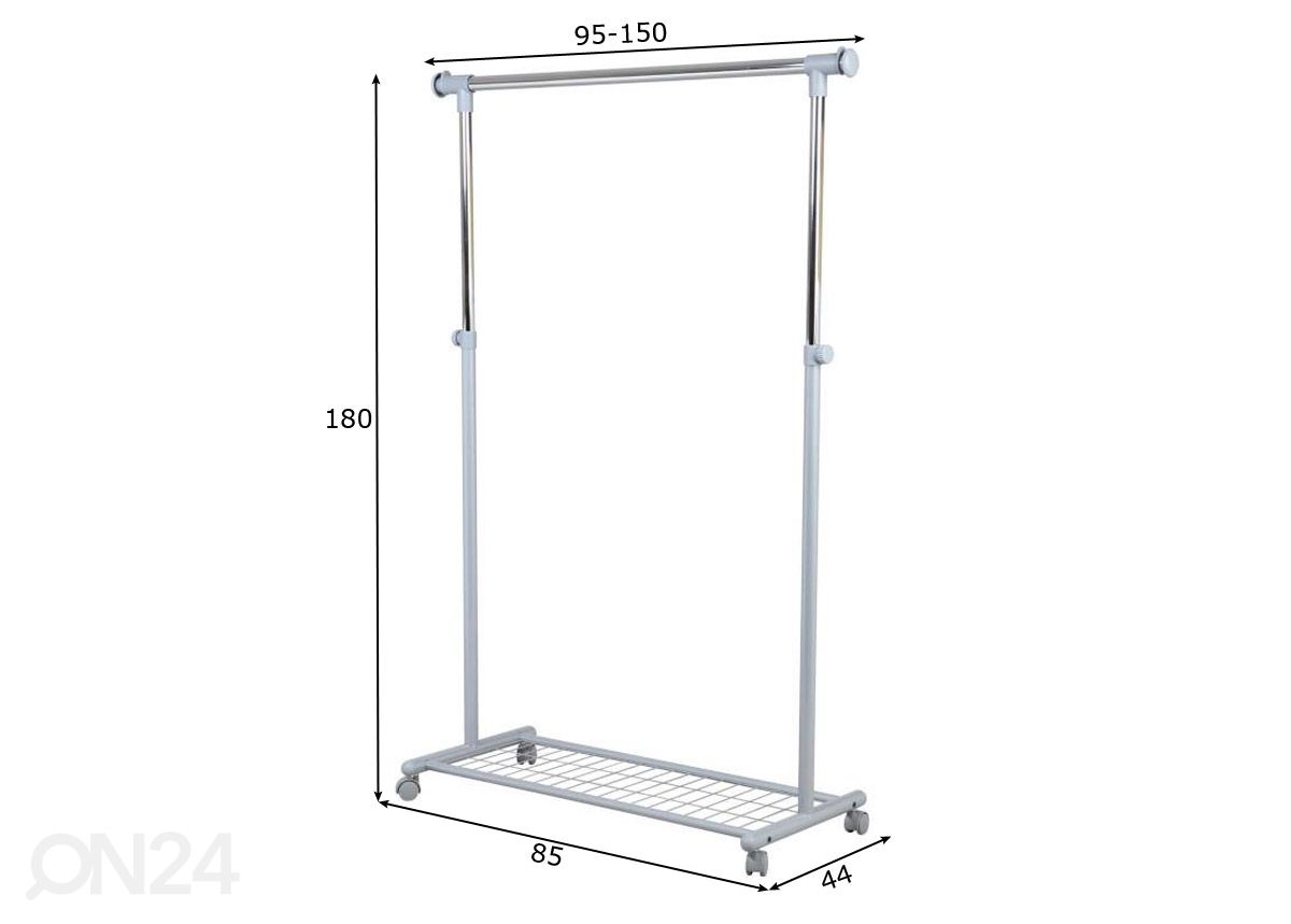 Vaaterekki Ping 95-150 cm kuvasuurennos mitat