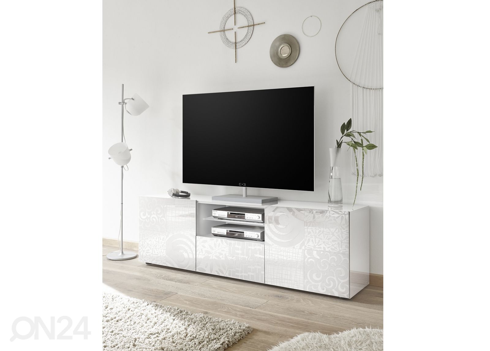 Valkoinen TV-taso Miro 181 cm kuvasuurennos