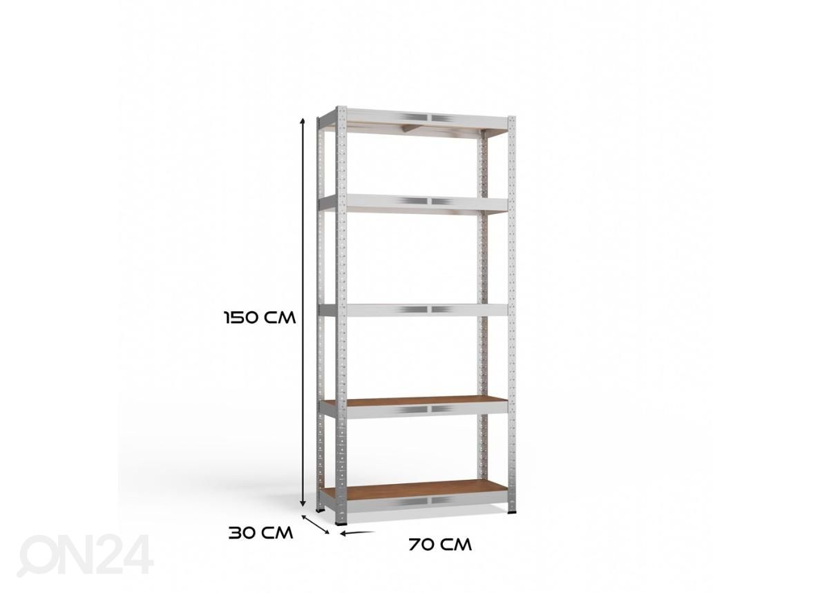 Varastohylly Regal 70x150x30 cm kuvasuurennos mitat