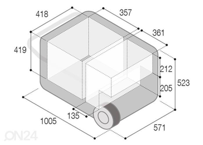 VFree Plus kannettava 2-osainen jääkaappi (bluetooth-ohjaus), 107 L kuvasuurennos mitat