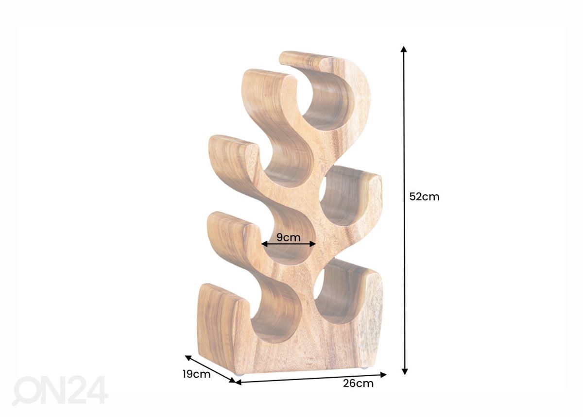 Viinipulloteline Arte 50 cm kuvasuurennos mitat