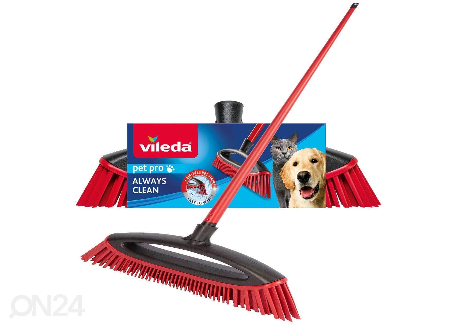 Vileda Pet Pro Always Clean lattiaharja + teleskooppivarsi kuvasuurennos