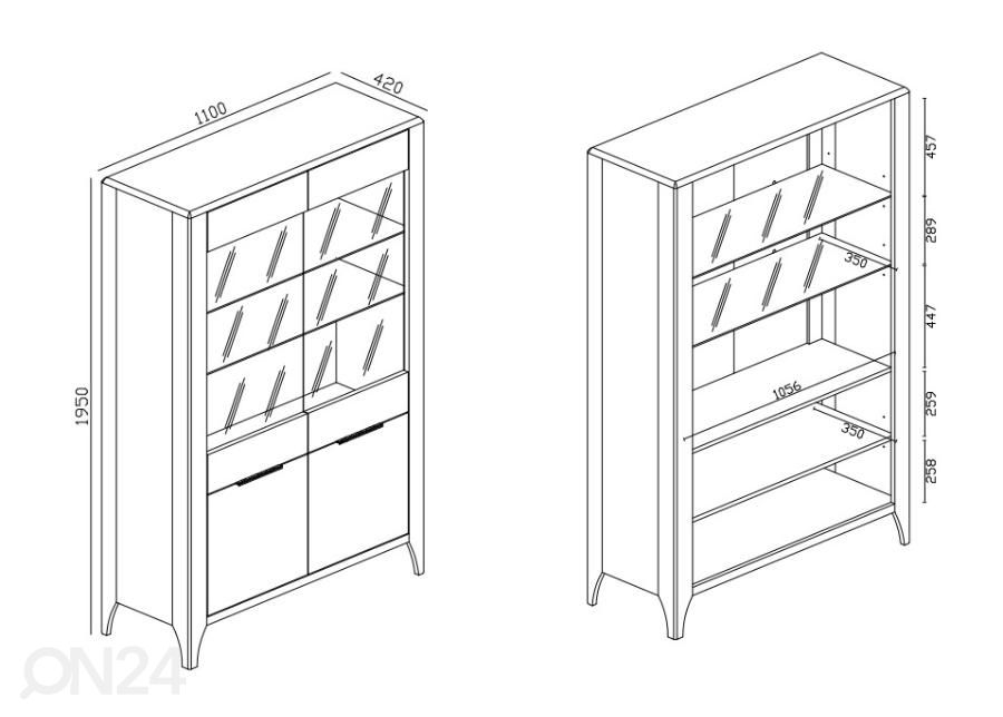 Vitriinikaappi 110 cm kuvasuurennos mitat