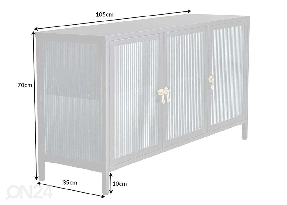 Vitriinikaappi Amsterdam 105 cm kuvasuurennos mitat