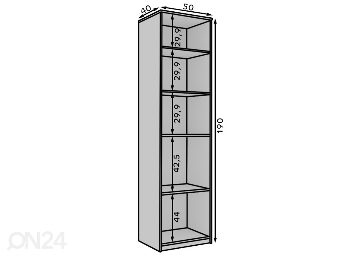 Vitriinikaappi Elk 50 cm kuvasuurennos mitat