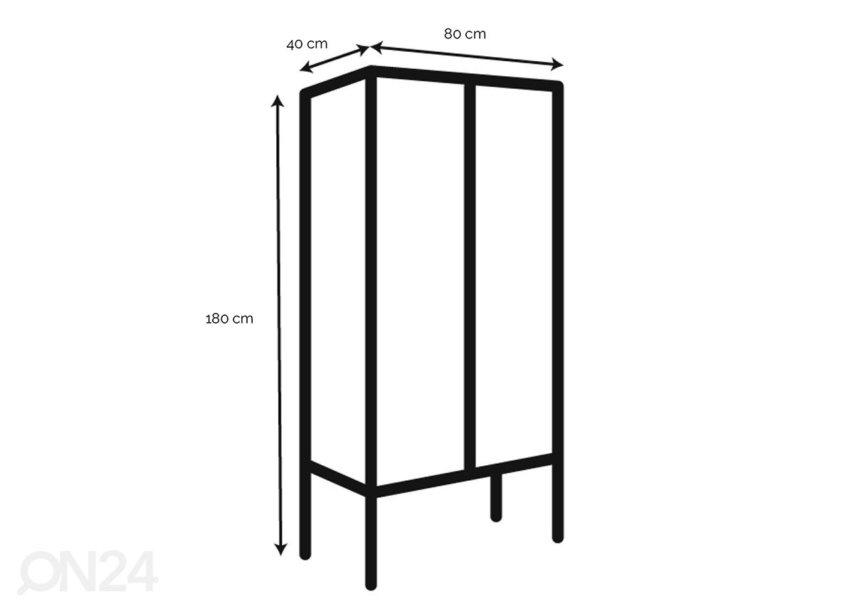 Vitriinikaappi Ludvig 80 cm kuvasuurennos mitat