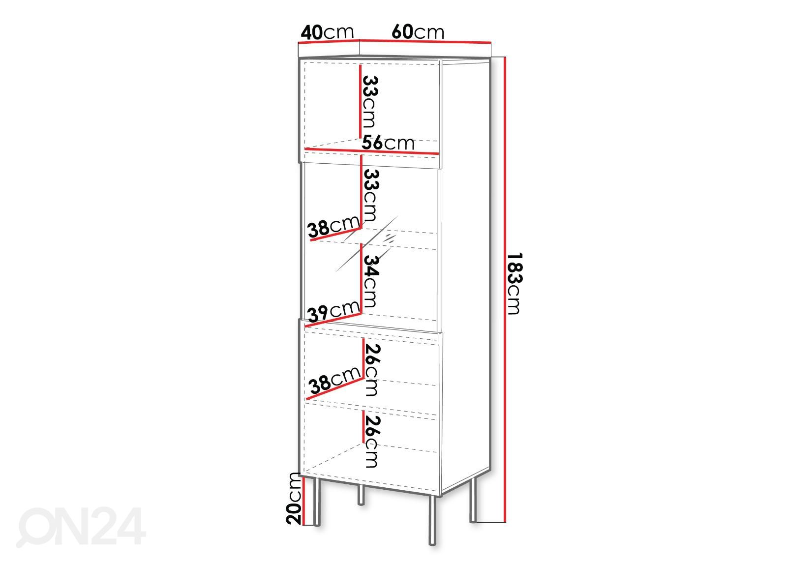 Vitriinikaappi Terry 60 cm kuvasuurennos