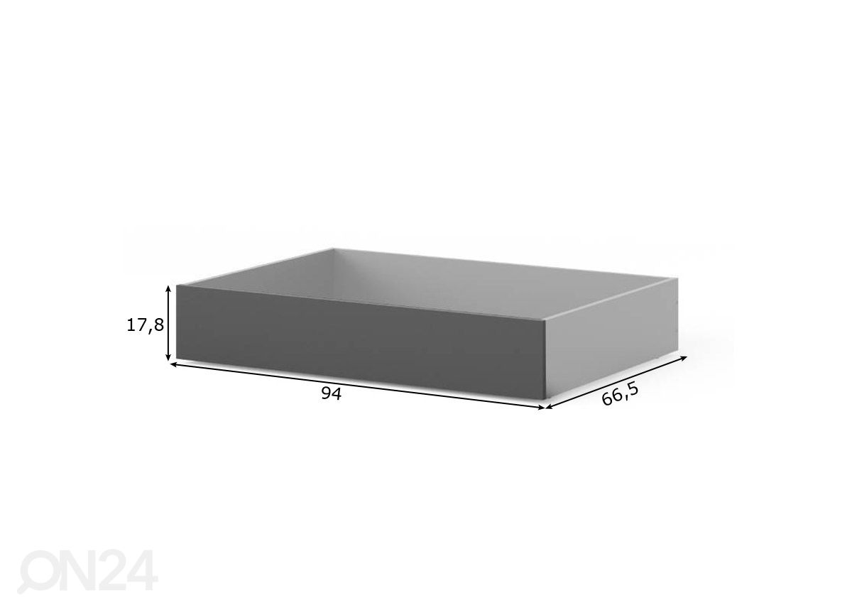 Vuodevaatelaatikot NAIA 94 cm, 2 kpl, matta musta kuvasuurennos mitat