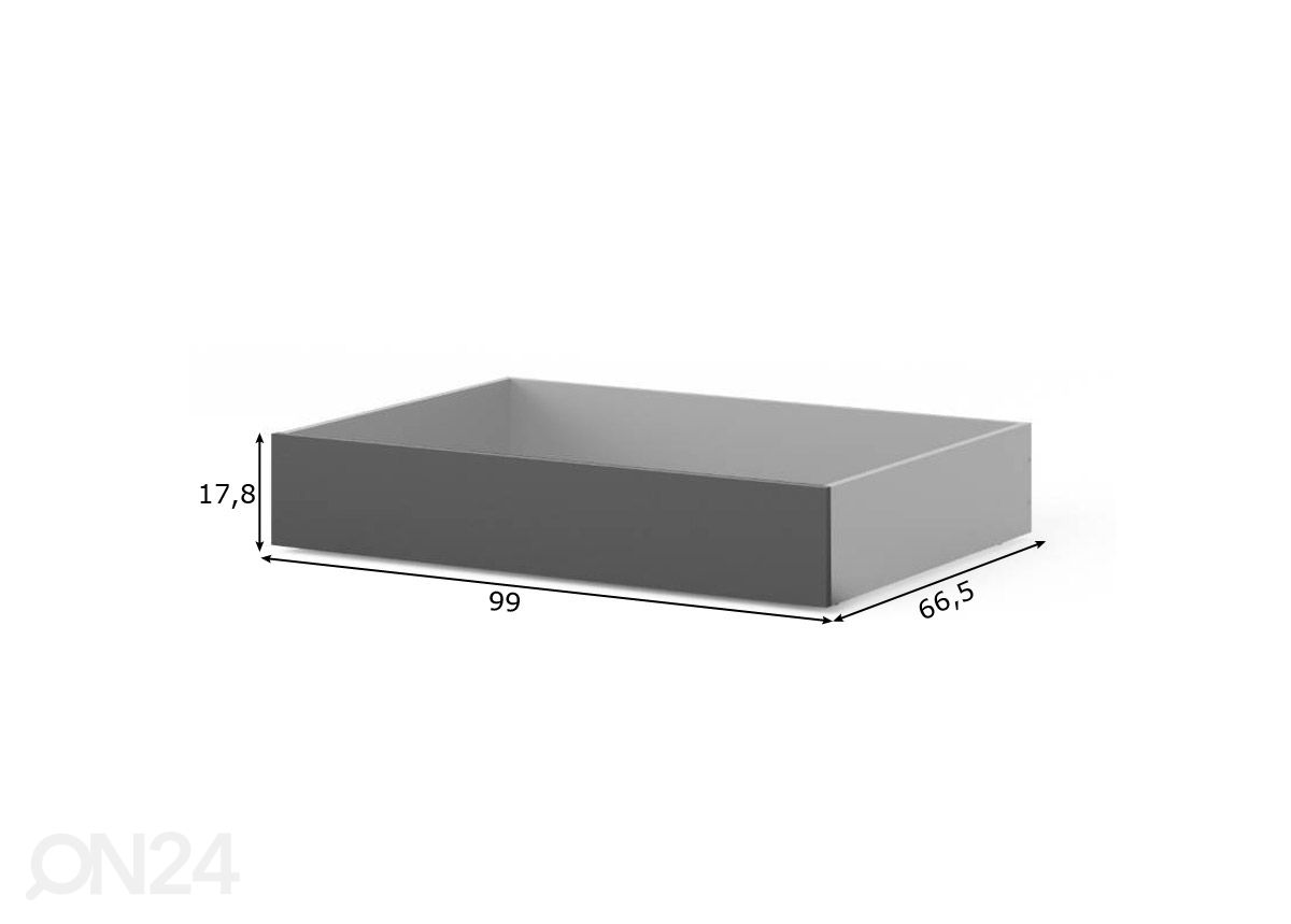Vuodevaatelaatikot NAIA 99 cm, 2 kpl, matta musta kuvasuurennos mitat