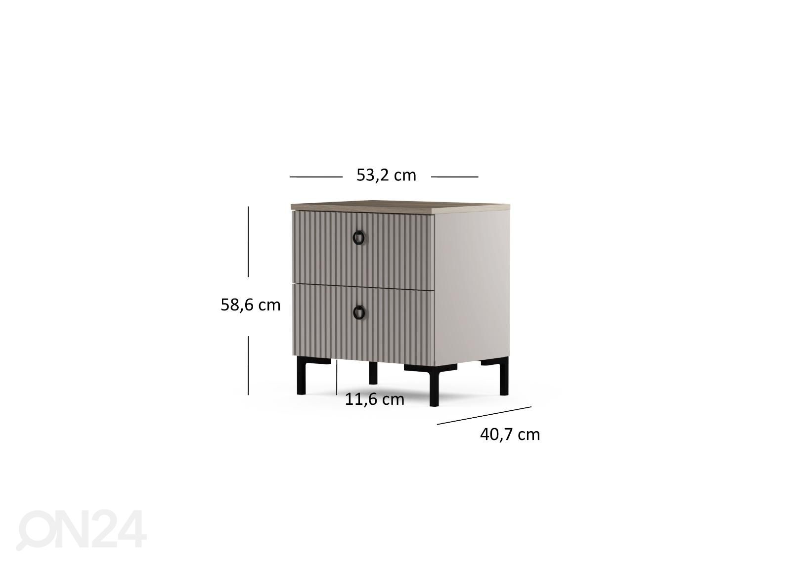 Yöpöytä Dominica 53,5 cm kuvasuurennos mitat