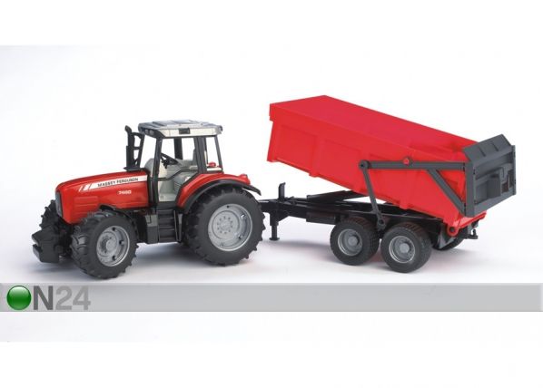 MASSEY FERGUSON 7480 traktori+perävaunu 1:16 BRUDER