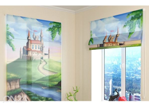 Puolipimentävä laskosverho Castle for a Princess 120x140 cm