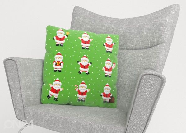 Koristetyynyliina FUNNY SANTAS 40x60 cm