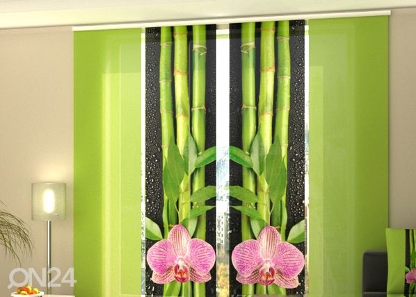 Puolipimentävä paneeliverho Orchids and Bamboo 3, 240x240 cm