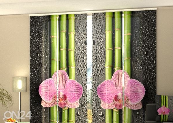 Läpinäkyvä paneeliverho Orchids and Bamboo 2, 240x240 cm