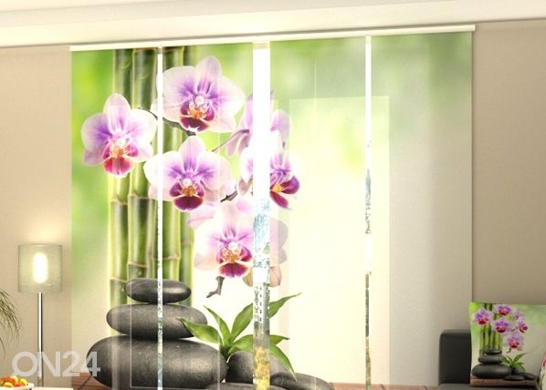Läpinäkyvä paneeliverho Orchids and Stones 240x240 cm