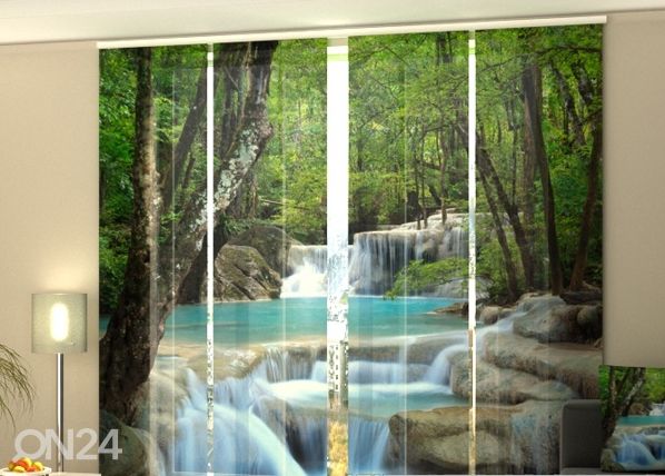 Läpinäkyvä paneeliverho Thai Waterfall in Spring 240x240 cm