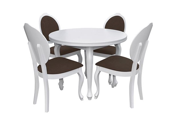 Jatkettava ruokapöytä 100x100-140 cm + 4 tuolia