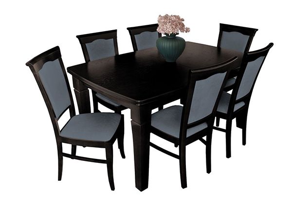 Jatkettava ruokapöytä 100x160-400 cm + 6 tuolia