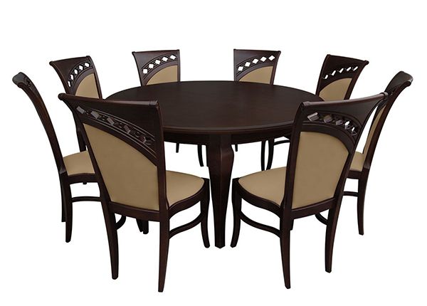 Jatkettava ruokapöytä 150x150-200 cm + 8 tuolia