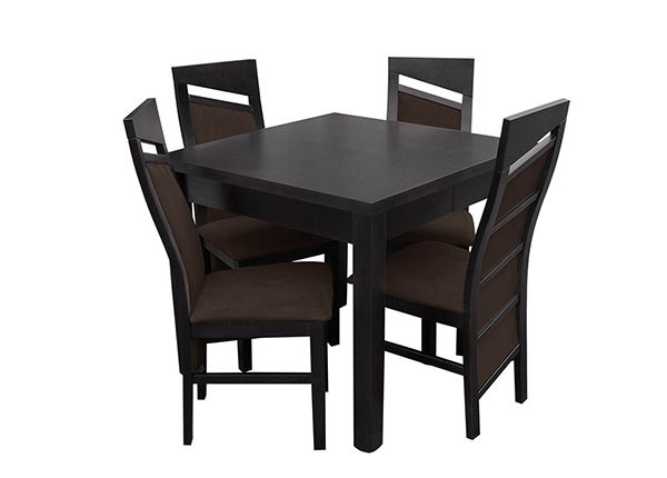 Jatkettava ruokapöytä 90x90-240 cm + 4 tuolia