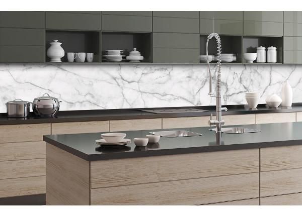 Keittiön välitilan tapetti White Marble 260x60 cm