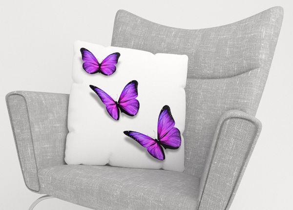 Koristetyynyliina Purple Butterfly 40x40 cm