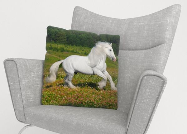Koristetyynyliina White Horse 40x60 cm