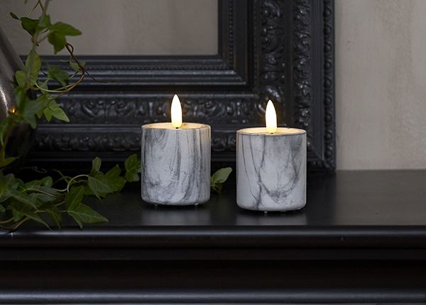 LED-kynttilät Flamme Marble 2 kpl