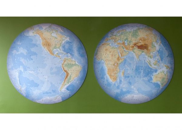 Maapallon puoliskot, maailmankartta