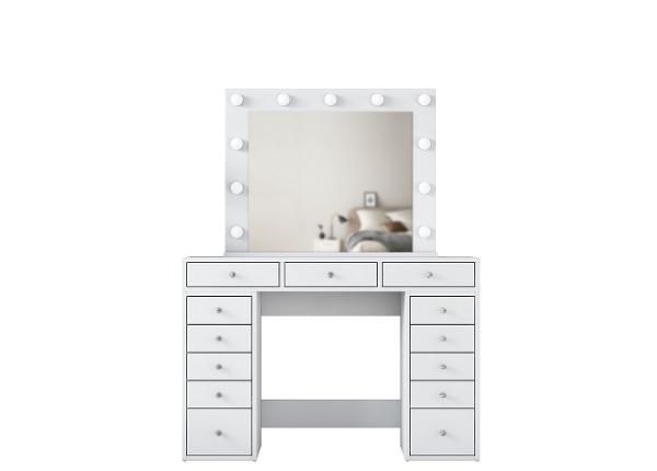 Meikkipöytä peilillä ja LED-valaistuksella