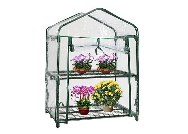 Minikasvihuone 2 hyllyä