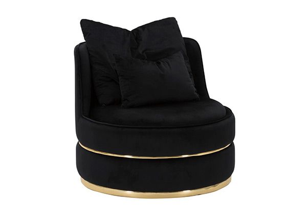 Nojatuoli Paris Ø72 cm, musta/kullanvärinen