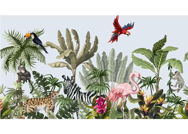 Non-woven tapetti Seamless pattern with jungle animals 455x250 cm