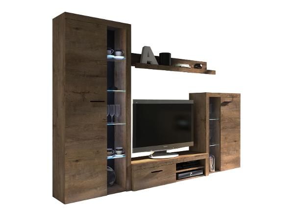 Olohuoneen kalusteryhmä 270 cm + valkoinen LED valaistus