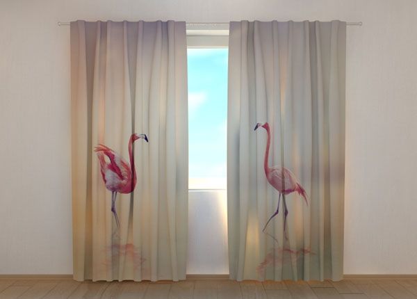 Pimennysverho Pink Flamingoes at Sunset 240x220 cm